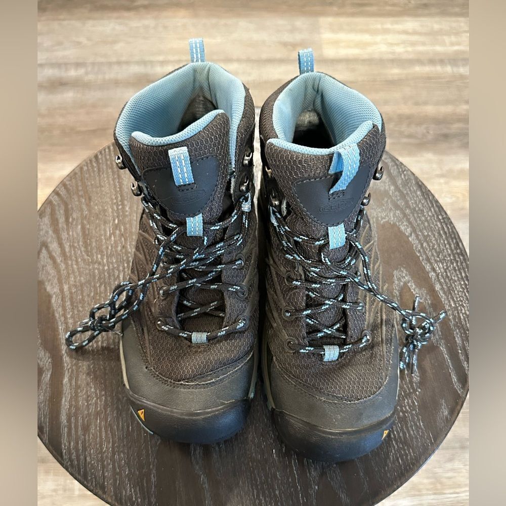 Keen Marshall Mid Wp Woman's Waterproof Outdoor Hiking Shoes Gray Blue size 10.5